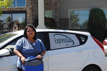 One of our Express Lab couriers serving one of our locations in Boise, Garden City, Meridian, Idaho Falls, Pocatello and Rexburg.