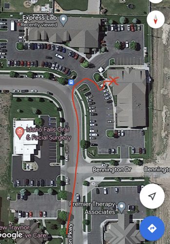 Map of phlebotomy school entrance in Idaho Falls.