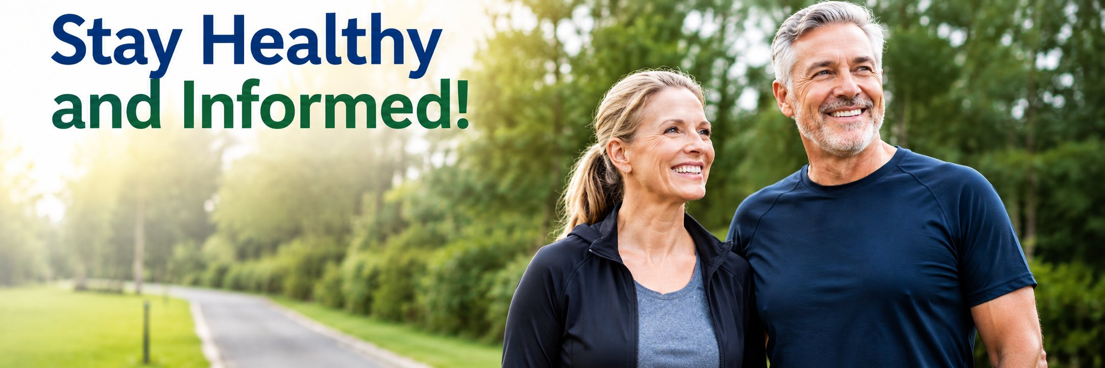 Wellness minded couple on a walk, thinking of the Express Lab Continuous Health Fair program.